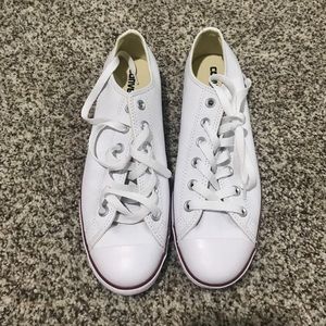 Brand New- White Leather Converse All Stars- W 9.5